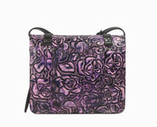 Load image into Gallery viewer, Basic Satchel. Purple Rose on Black
