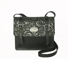 Load image into Gallery viewer, Basic Satchel. Silver Swirl on Black
