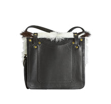 Load image into Gallery viewer, Mini Satchel Black and White Calf on Black.
