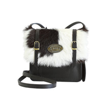 Load image into Gallery viewer, Mini Satchel Black and White Calf on Black.
